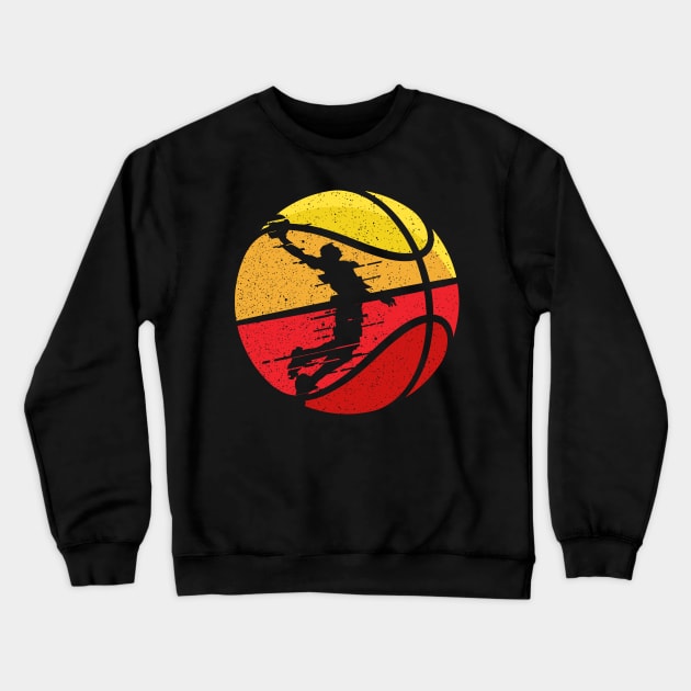 Basketball Retro Vintage Basketball Lover Crewneck Sweatshirt by DARSHIRTS